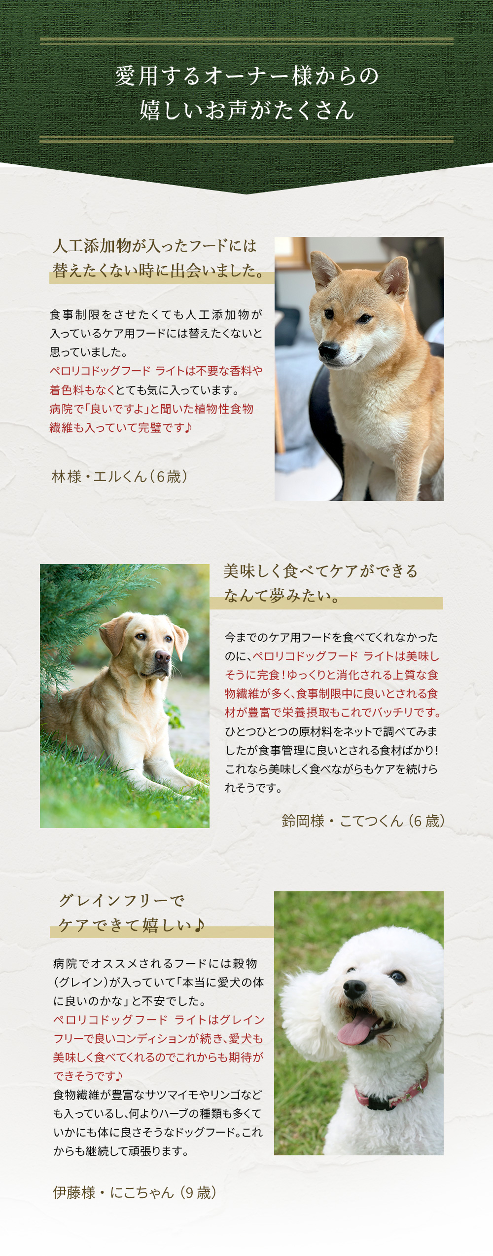 愛用するオーナー様からの嬉しいお声がたくさん